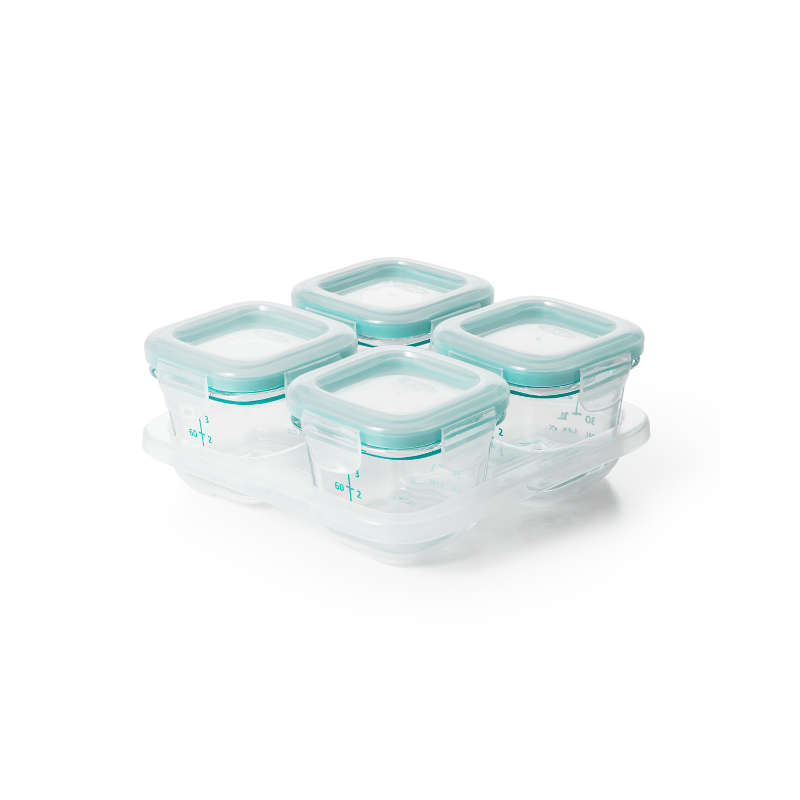 Glass Baby Blocks 4oz/120ml - Teal